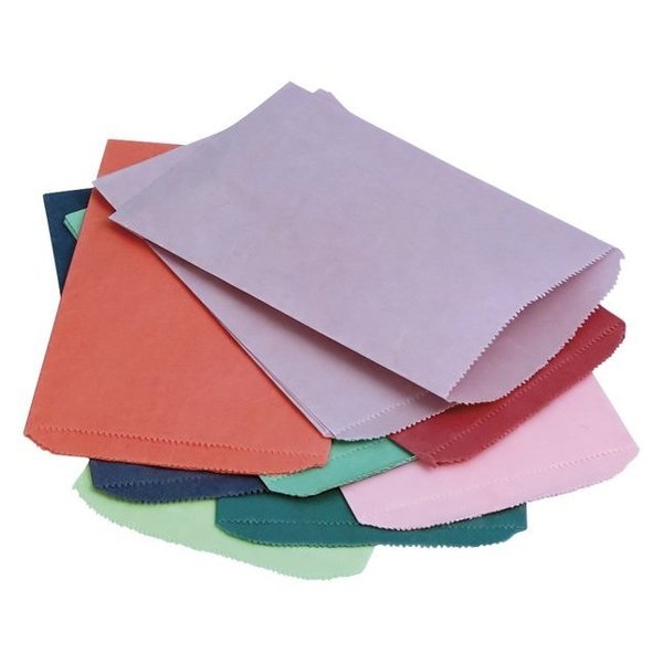 School Smart PAPER BAG PINCH BOTTOM 6.25X9.25 IN ASST COLORS PK OF 28 PK 19289